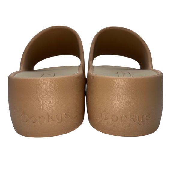Corky's Womens Slides Platform Sandals Shoes Tan Brown Casual‎ Comfort Size 9 - Picture 5 of 7